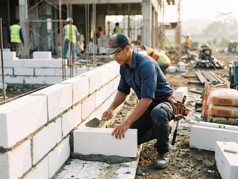 Tukang pasang hebel AAC