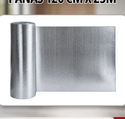 Roll aluminium bubble foil peredam panas 120cm x 25m