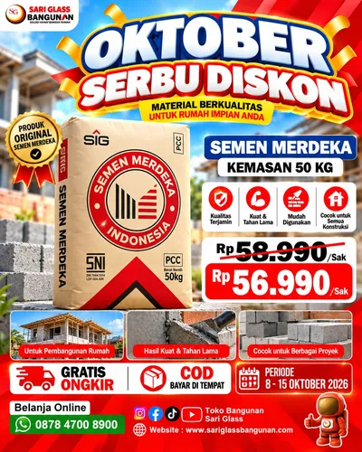 Semen Merdeka 50 Kg PCC original SIG kemasan sak