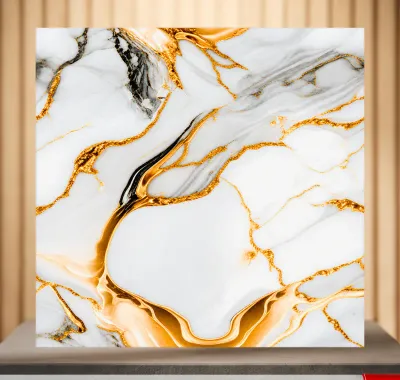 Keramik lantai Uno Zeeva Gold 50x50cm motif marmer emas