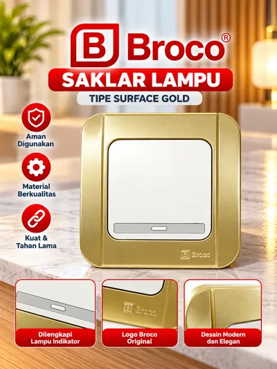 Broco Saklar Engkel Galleo Champagne Gold