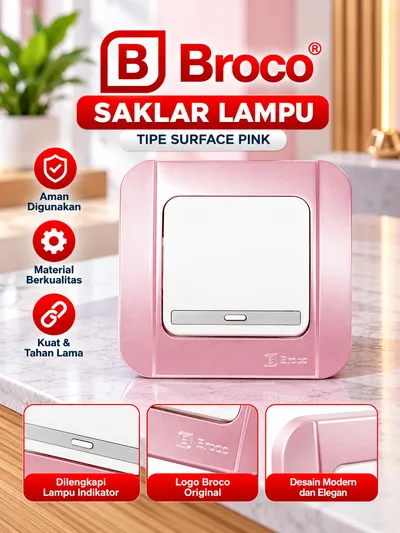 Broco Saklar Engkel Galleo Fancy Pink