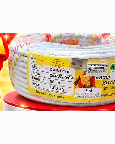 Kabel Listrik Kitani 2x1,5 mm NYMHY 50 Meter