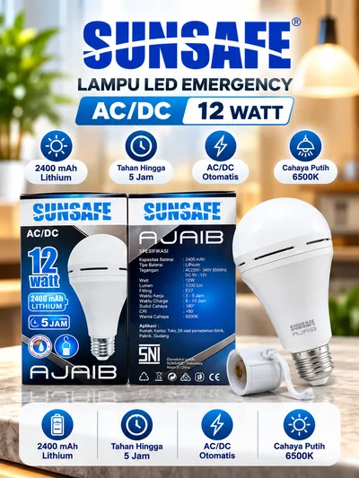 Lampu LED Sunsafe Emergency 12 watt