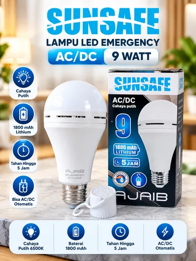 Lampu LED Sunsafe Emergency 9 watt