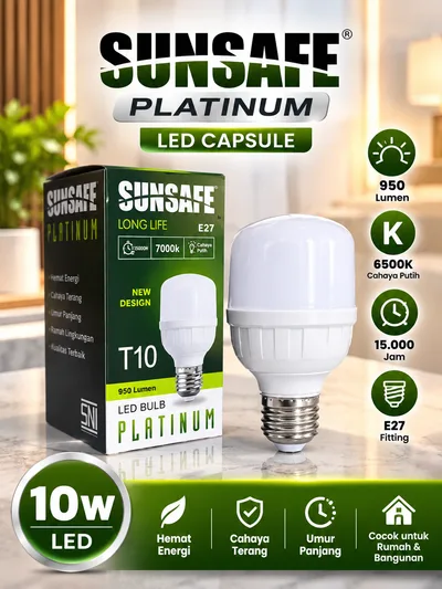 Lampu LED Sunsafe Platinum 10 watt