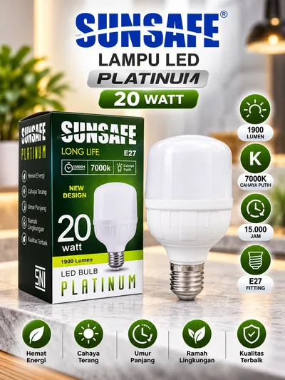 Lampu LED Sunsafe Platinum 20 Watt