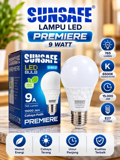 Lampu LED Sunsafe Premiere 9 watt