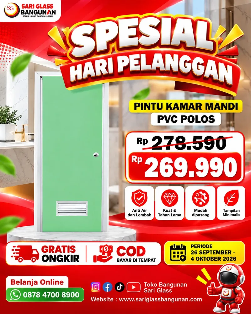 Pintu Kamar Mandi PVC Polos