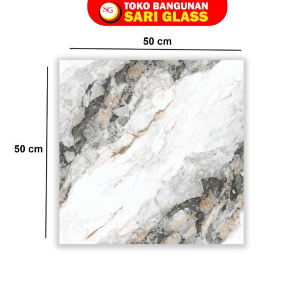 keramik uno 50x50 cutting | ambrose grey | glossy